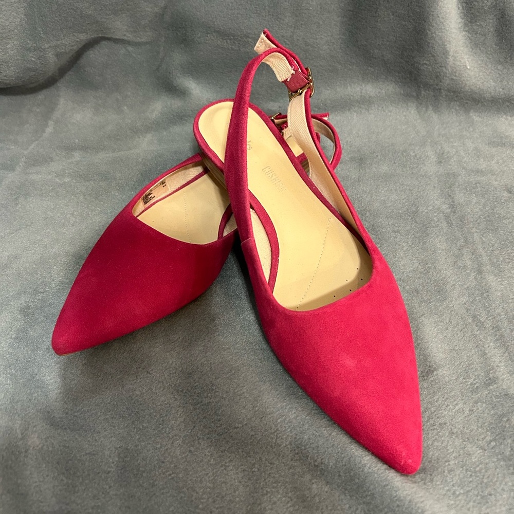 Clarks Women's Pointed Slingback Flats in Bright Pink
